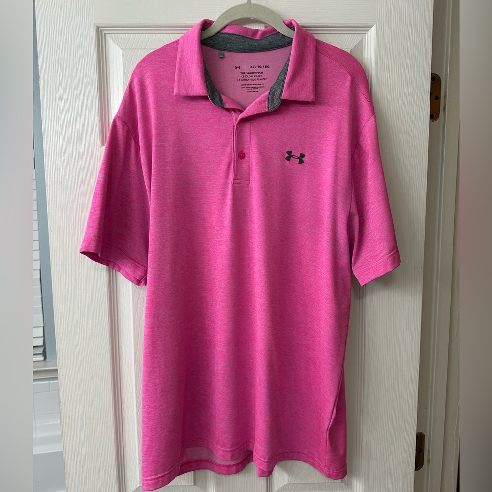 Under Armour Men's Bright Pink Playoff Polo